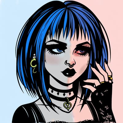 goth girl realistic