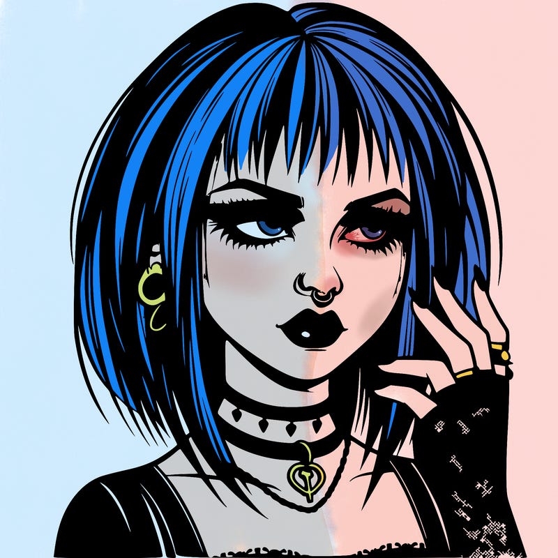 goth girl realistic