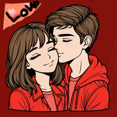 realistic girl and boy  love