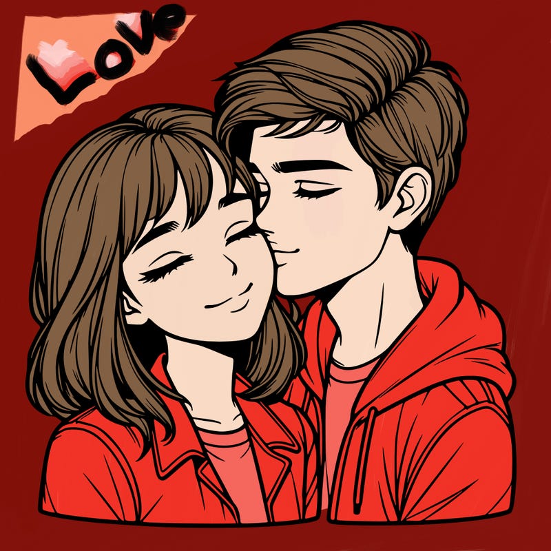 realistic girl and boy  love