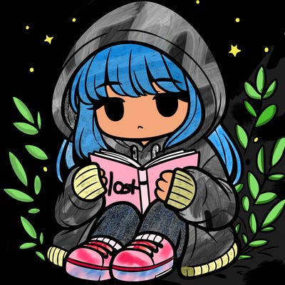 girl in oversized hoodie reading a book