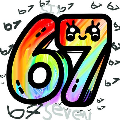 the numbers 67