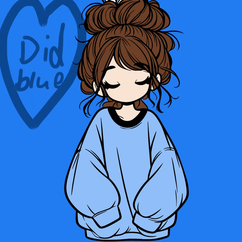 girl with baggy sweatshirt and messy bun