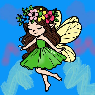 fairy with flower crown