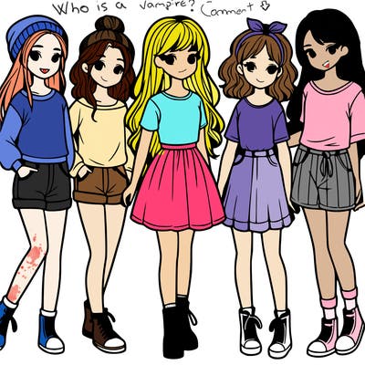 a group of five girls