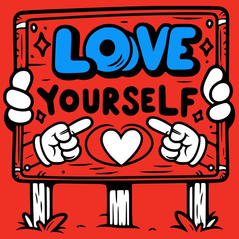 a sign where it is written: love yourself