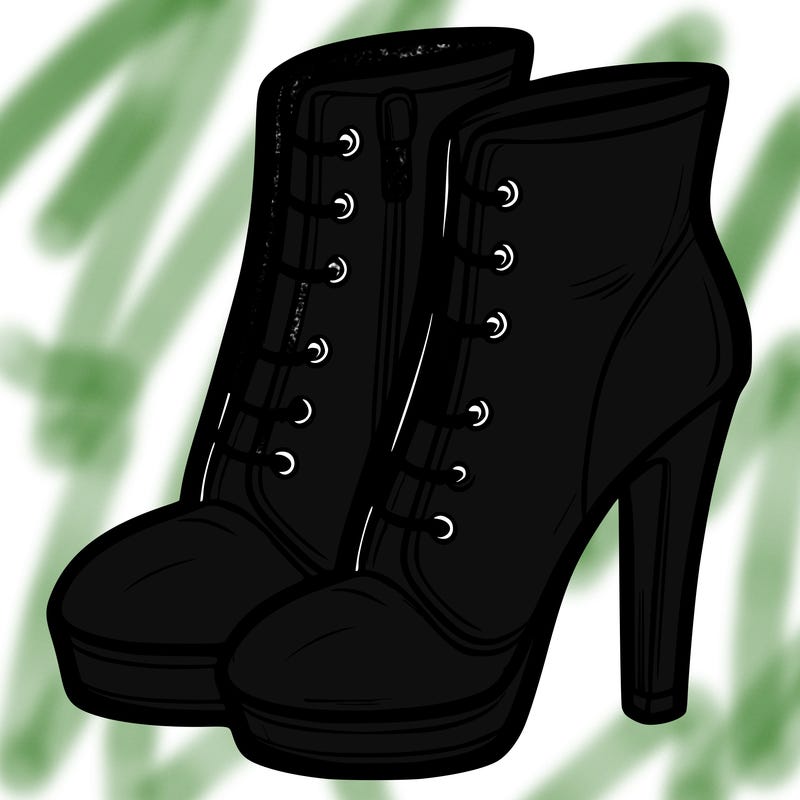 pair of simple women high heel boots