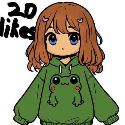 girl wearing frogging sweatshirt
