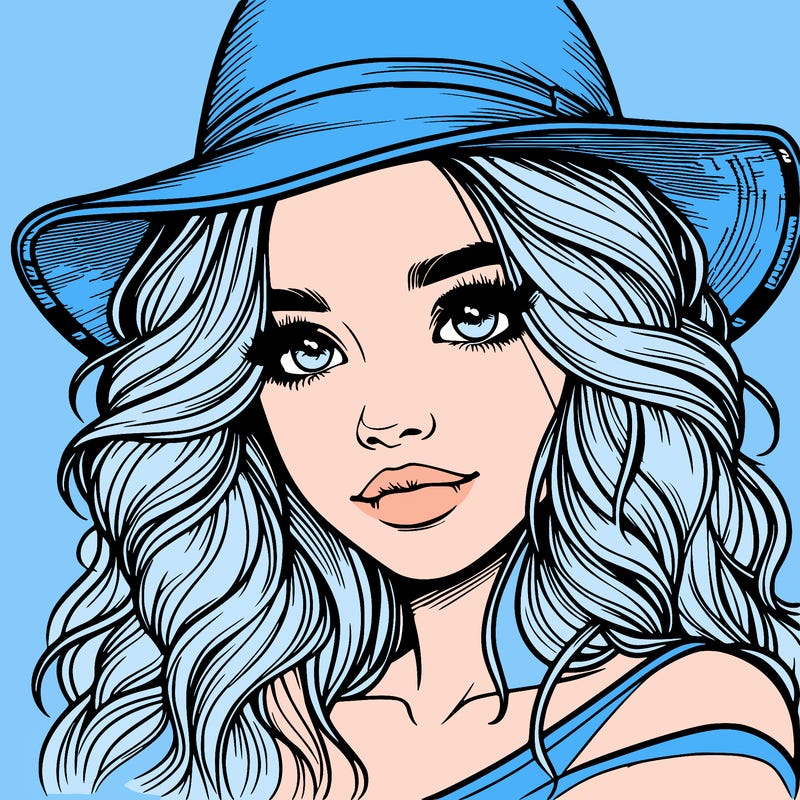 realistic girl with hat