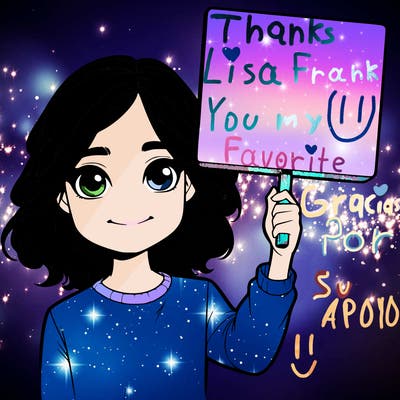 realistic girl holding up a sign