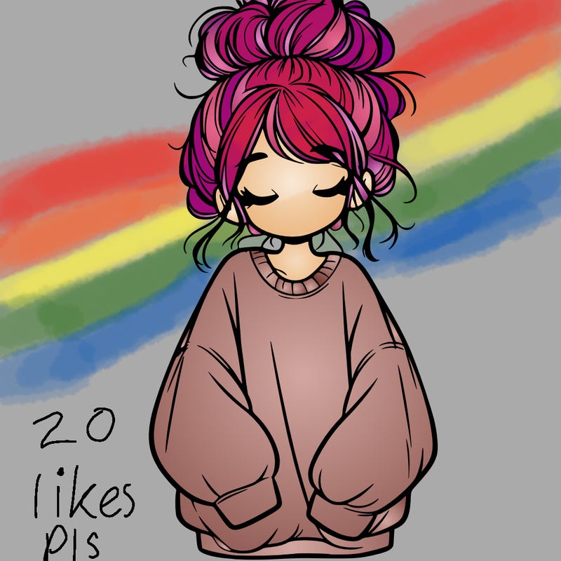 girl with baggy sweatshirt and messy bun