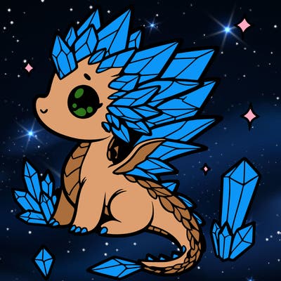 little cute crystal dragon