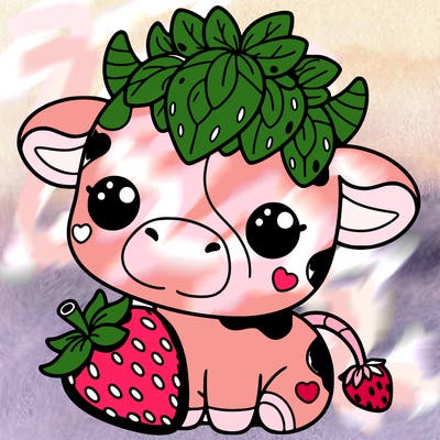 cute strawberry cow