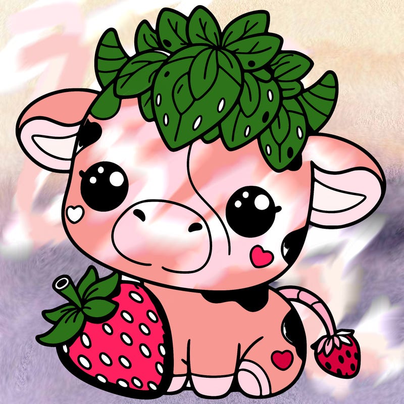 cute strawberry cow