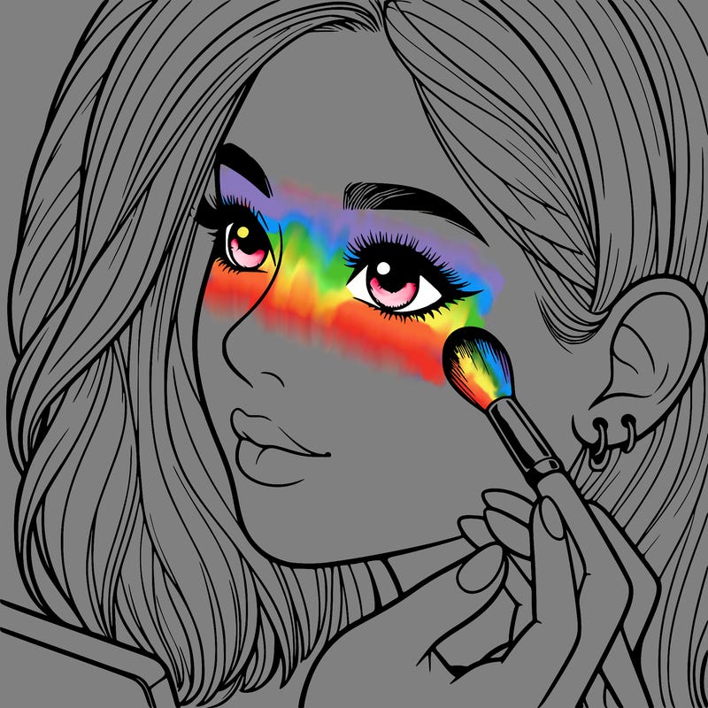 a realistic girl doing her makeup