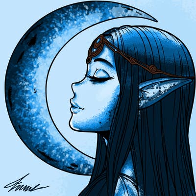 a realistic moon elf