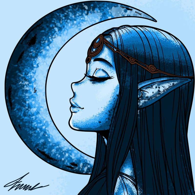 a realistic moon elf