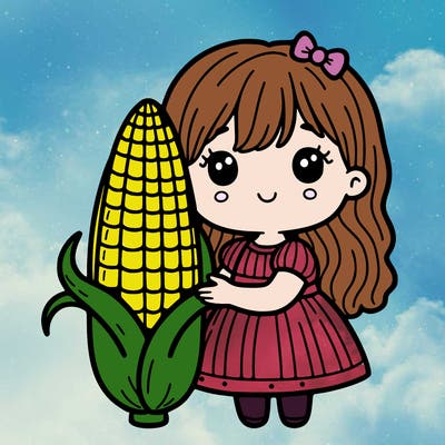 girl with corn