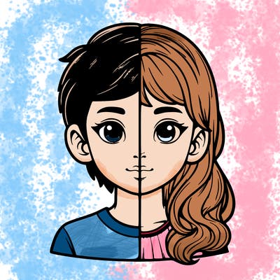 realistic half boy half girl split