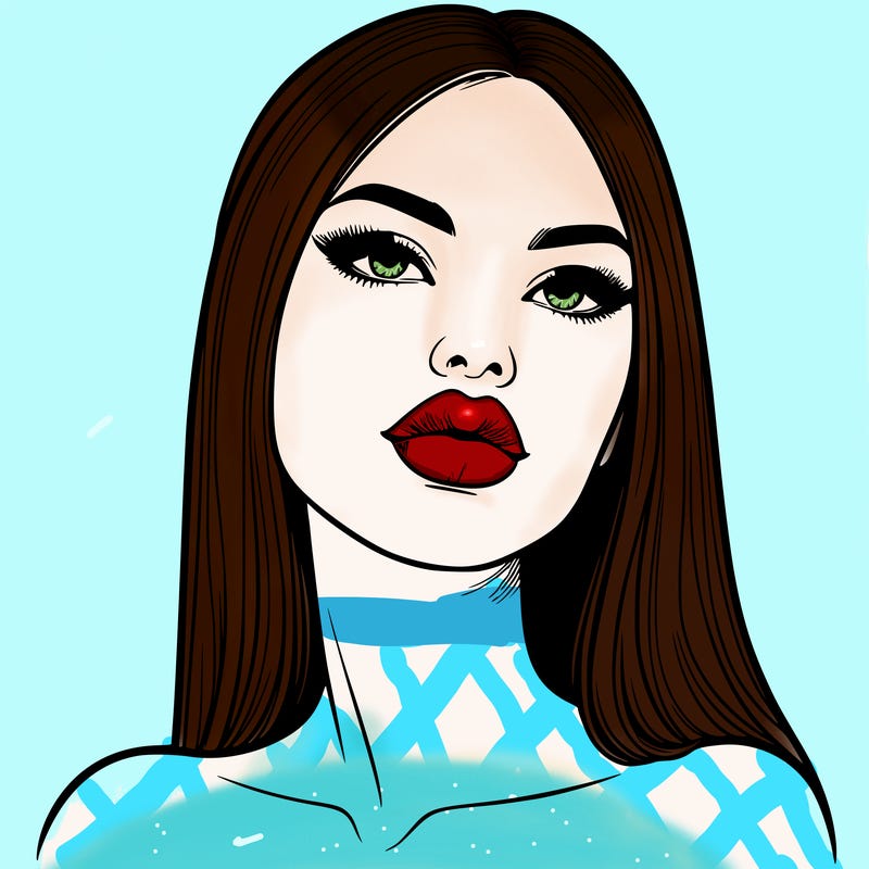 realistic woman with full lips