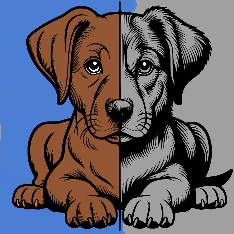 realistic dog split picture