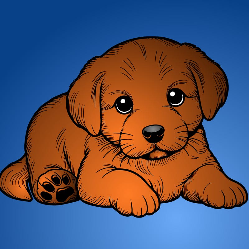 a cute realistic puppy