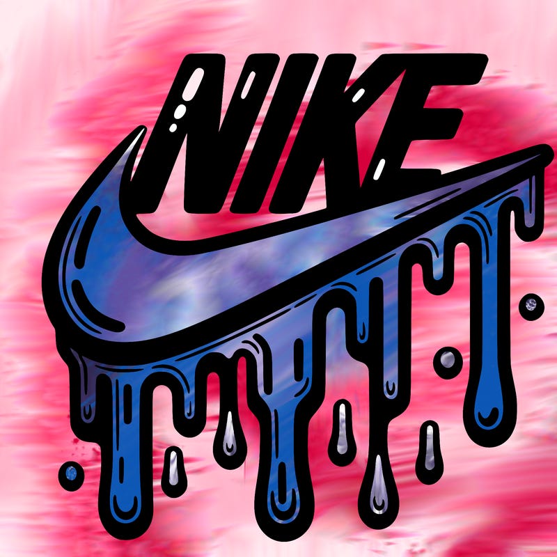 dripping nike logo