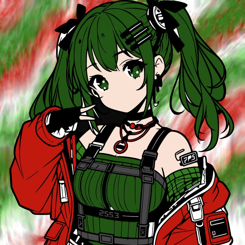 anime teen girl in cyberpunk outfit
