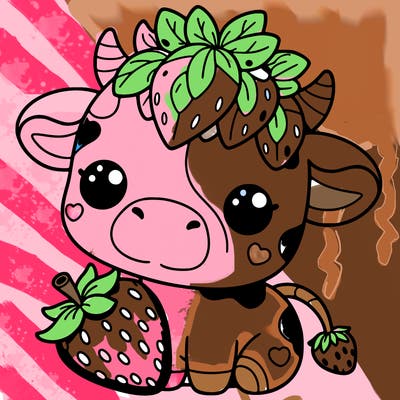 cute strawberry cow