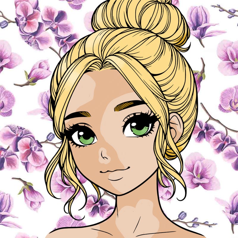 realistic pretty girl with hair in bun