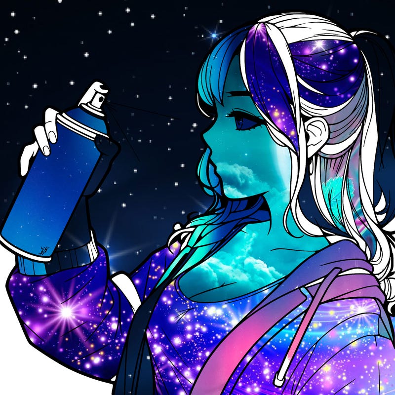 a realistic girl spray, painting