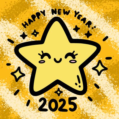 happy new year 2025 star wish