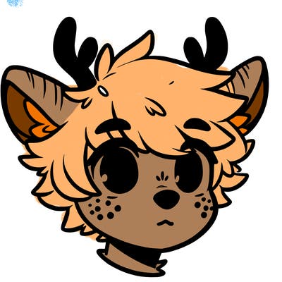 a humanoid deer with soft fluffy ears