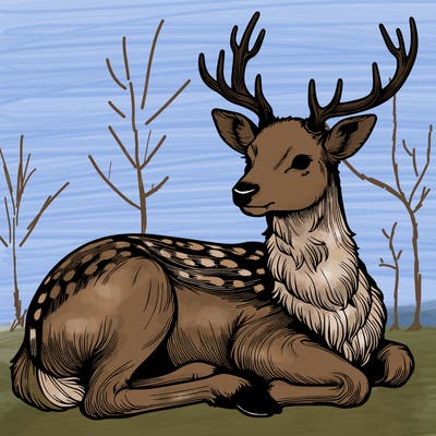 realistic deer with antlers