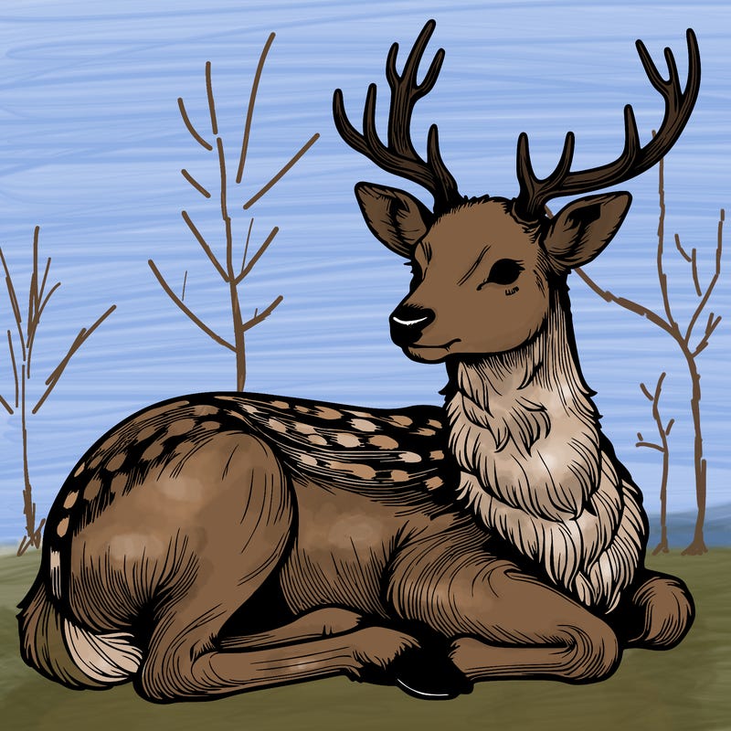 realistic deer with antlers