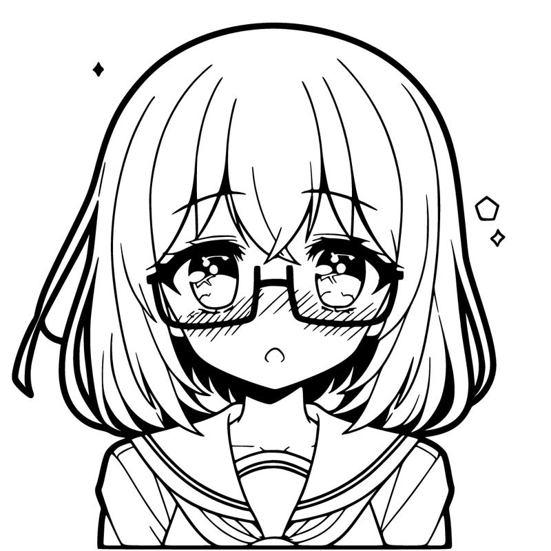 anime girl with glasses