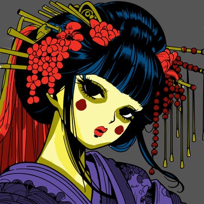 manga geisha detail