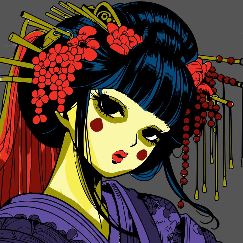 manga geisha detail