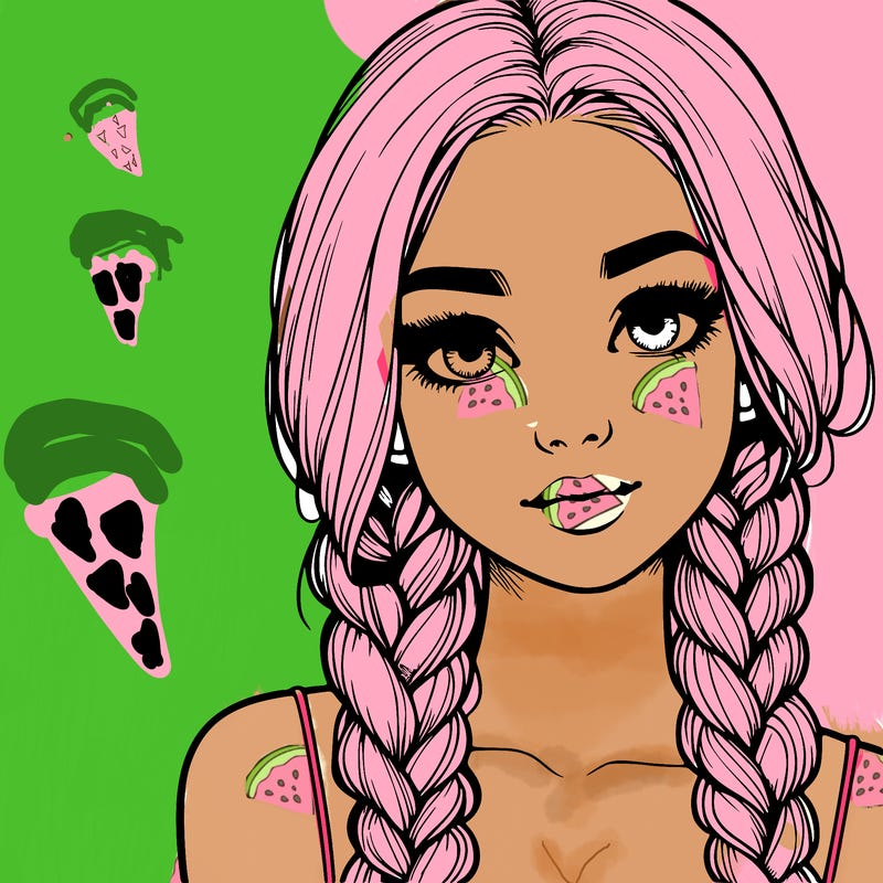 realistic girl with braids