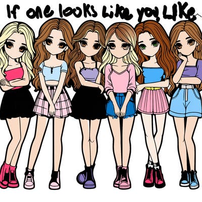 a group of girls realistic