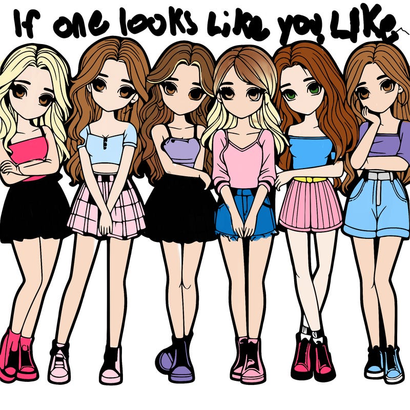 a group of girls realistic