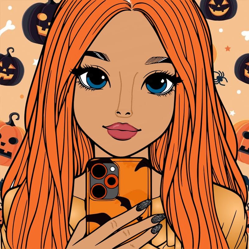 realistic girl with a phone