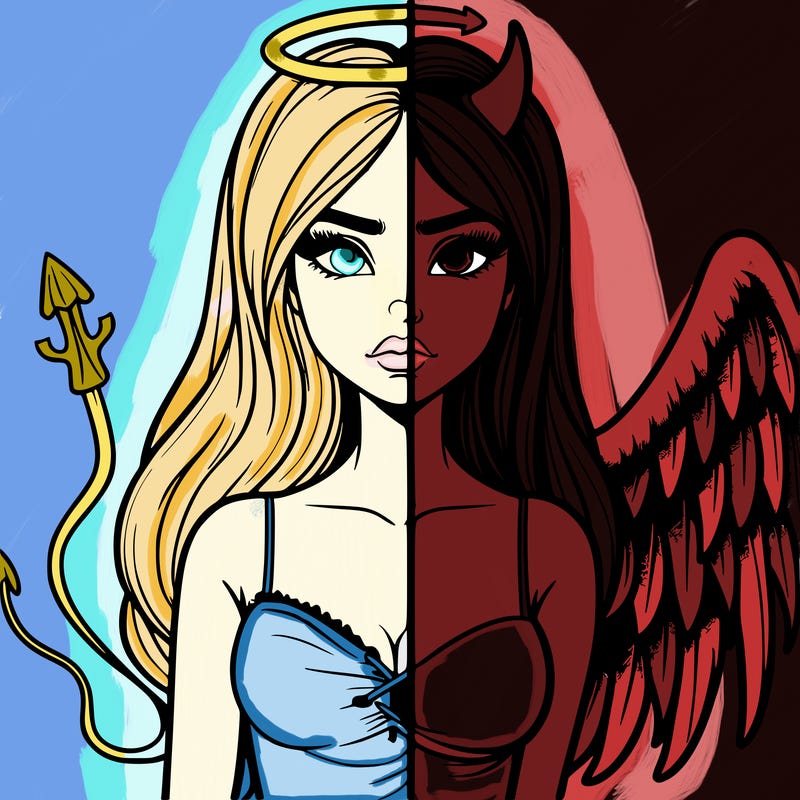 devil vs angel realistic girl