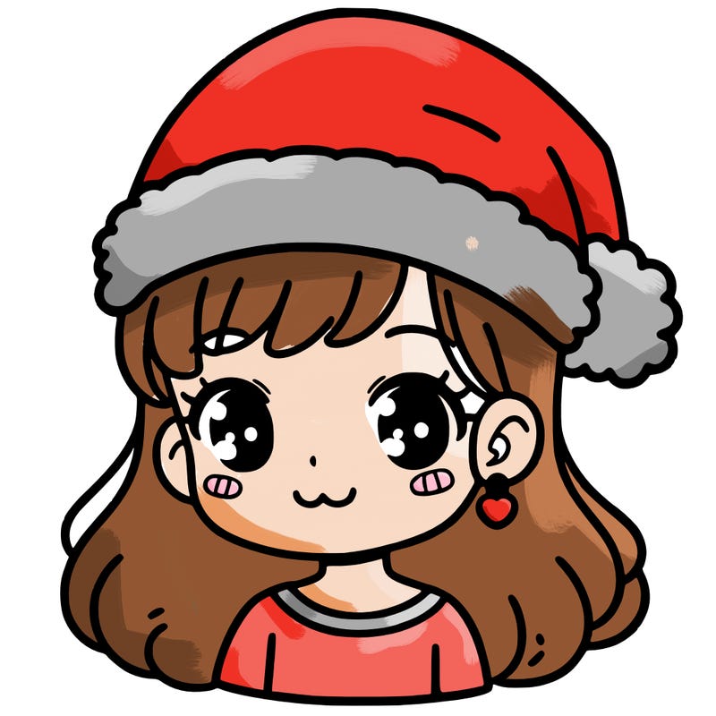 girl with a santa hat