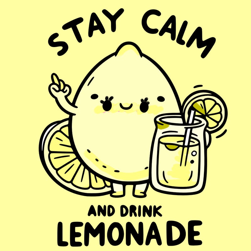 stay calm and drink lemonade