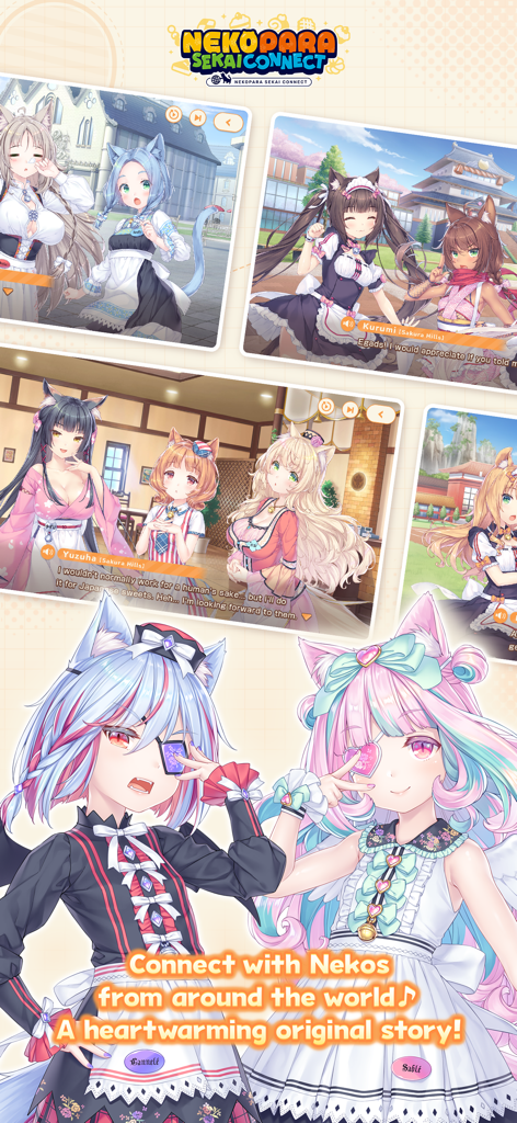 Nekopara Sekai Connect - Promotional artwork for Nekopara Sekai Connect featuring various anime cat girl characters and original story highlights.