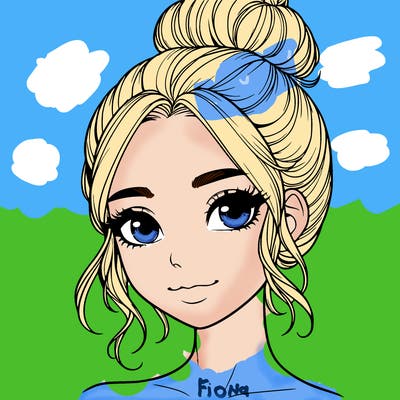 realistic pretty girl with hair in bun