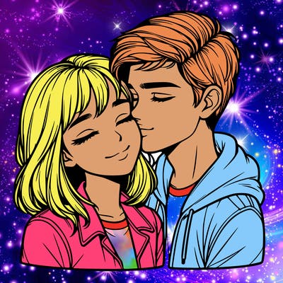 realistic girl and boy  love