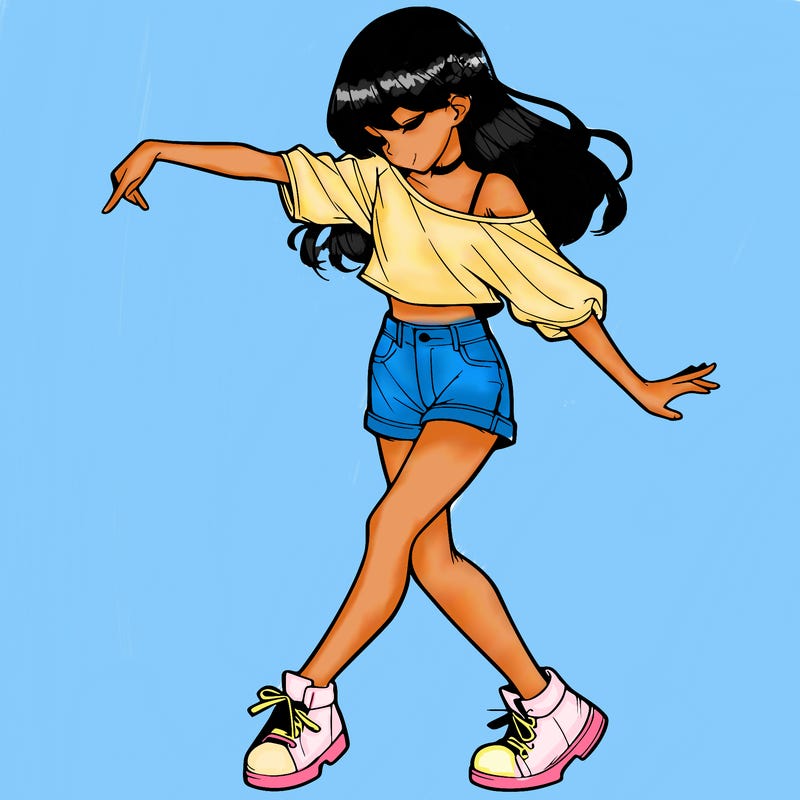 realistic girl danceing