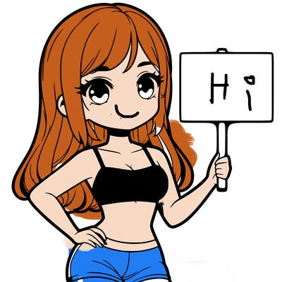 girl in a cute crop top holding a blank sign